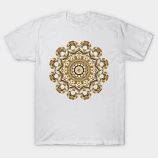 Lace of Gold Kaleidoscope Pattern T-Shirt